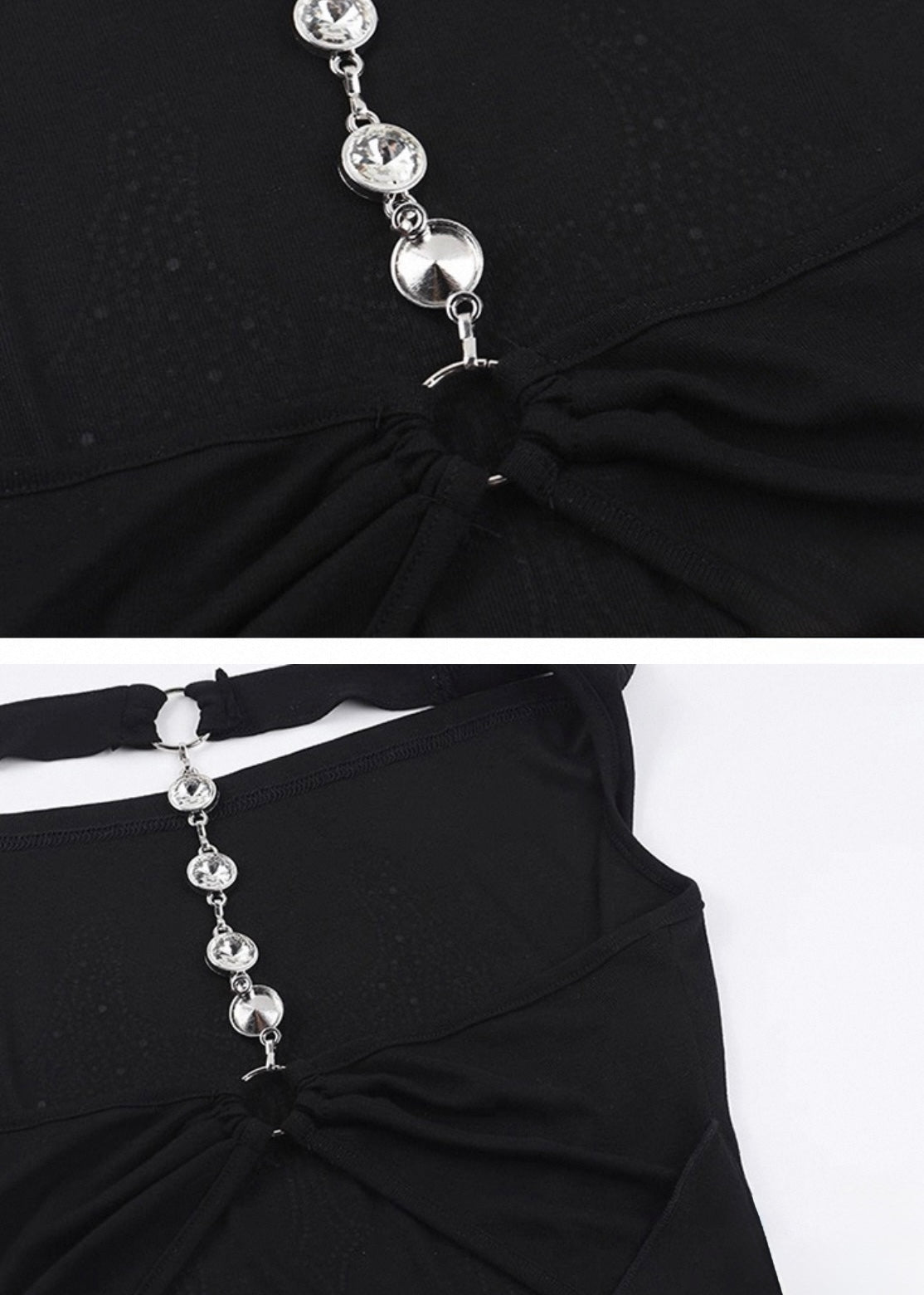 ラインストーンホルターネックトップ / vo1291