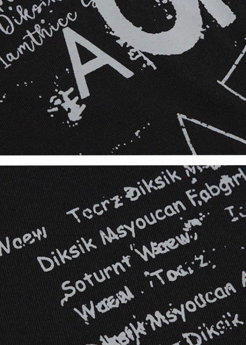 プリントイレギュラーヘム半袖シャツ / VO1195