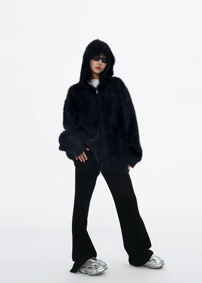 hooded sweater cardigan / AS1136 