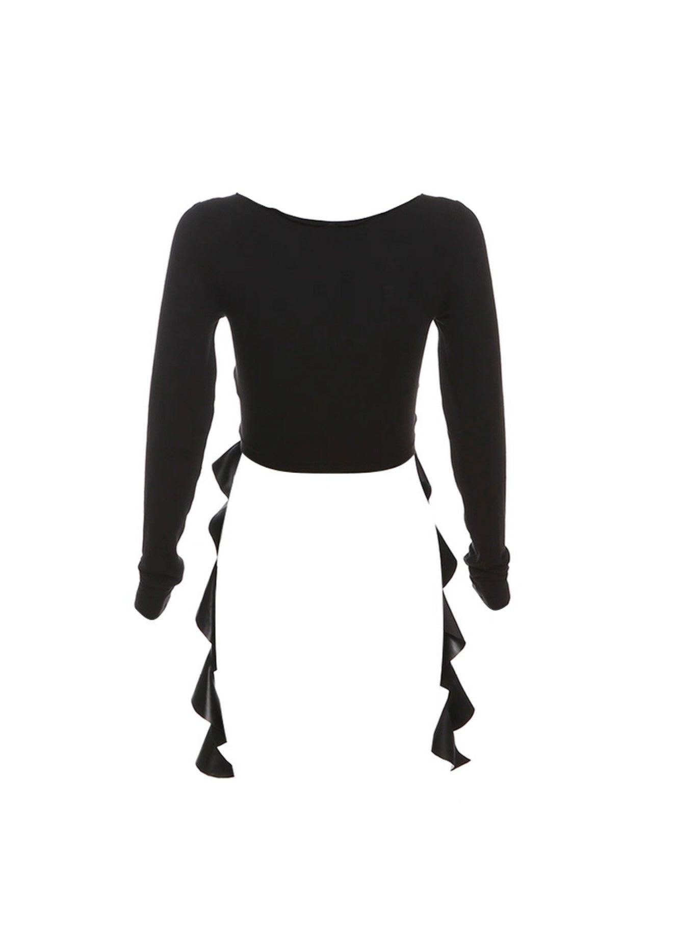 PUレザークロップドロングスリーブトップ / VO1188