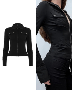 ジップアップラペル長袖シャツ / VO1316