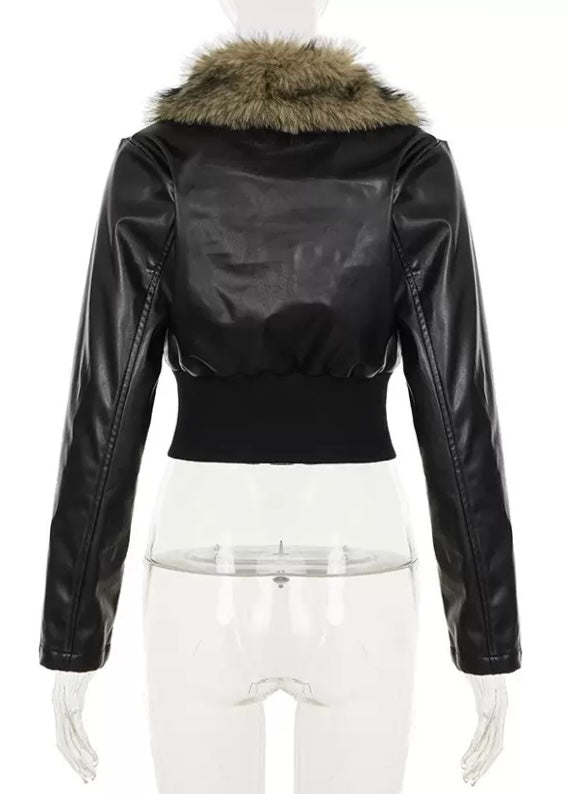 ファーカラーショートジャケット / VO1306