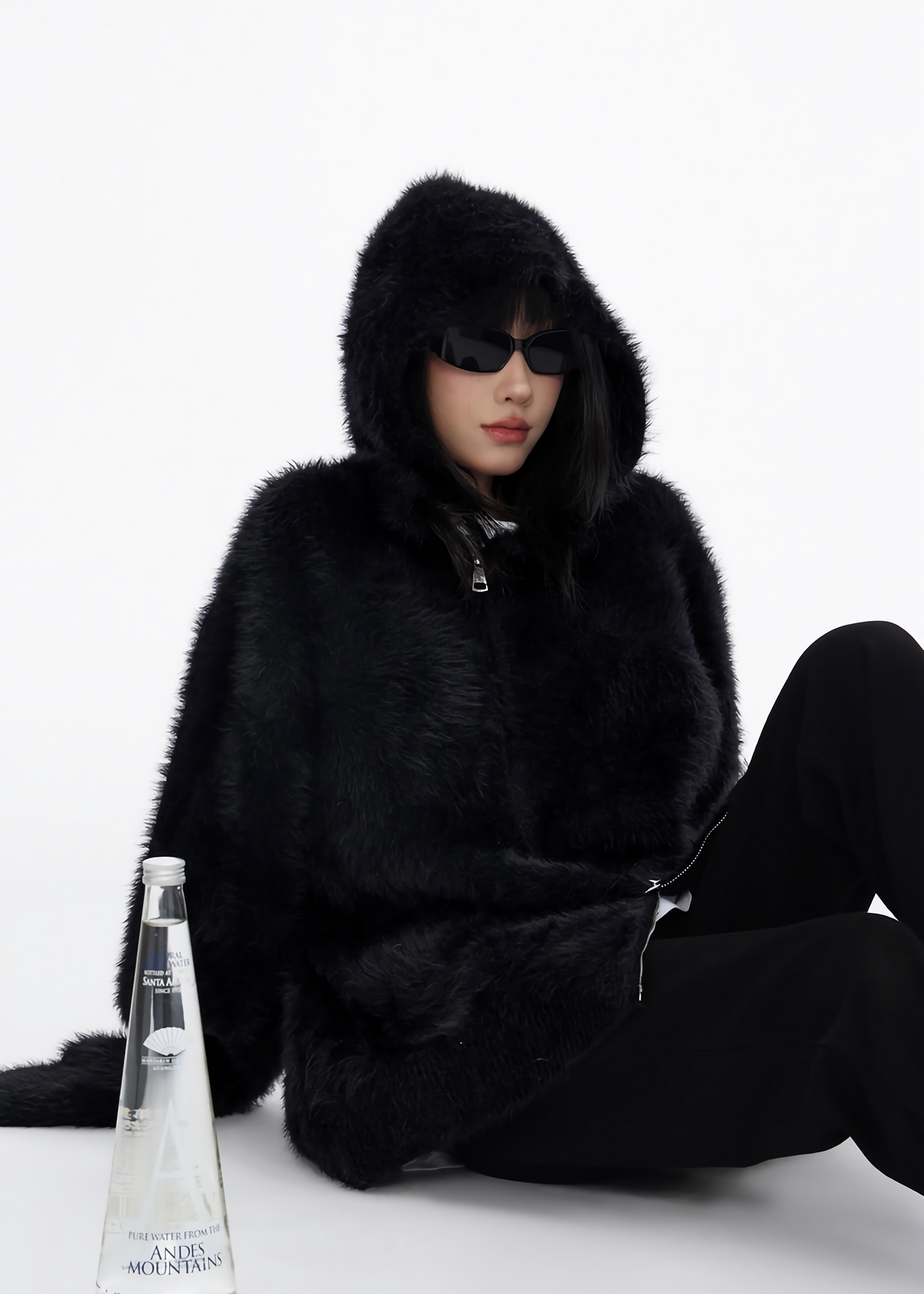 hooded sweater cardigan / AS1136 