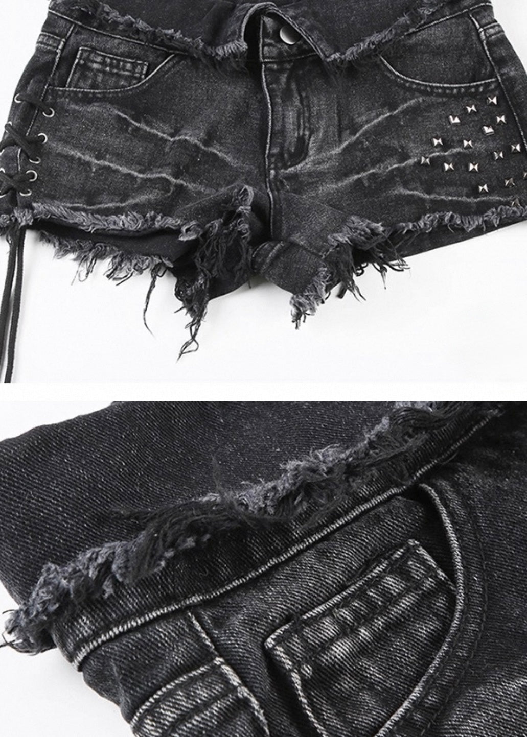 ダメージデニムスタッズショートパンツ / VO1179