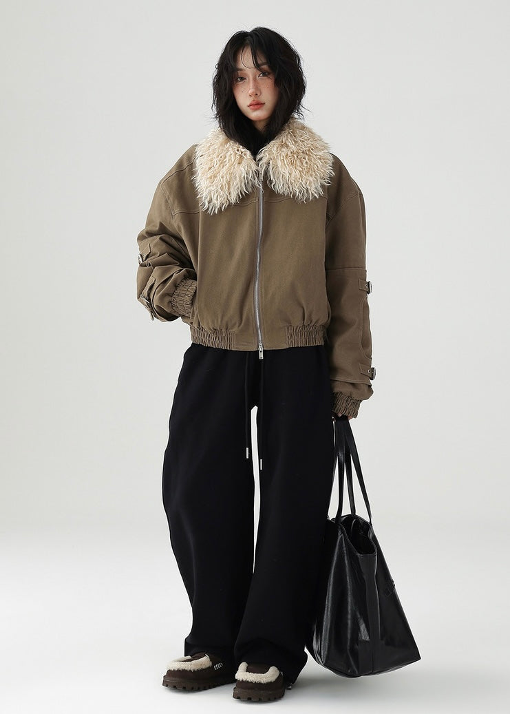 fur-collar work zip jacket / LG1178 