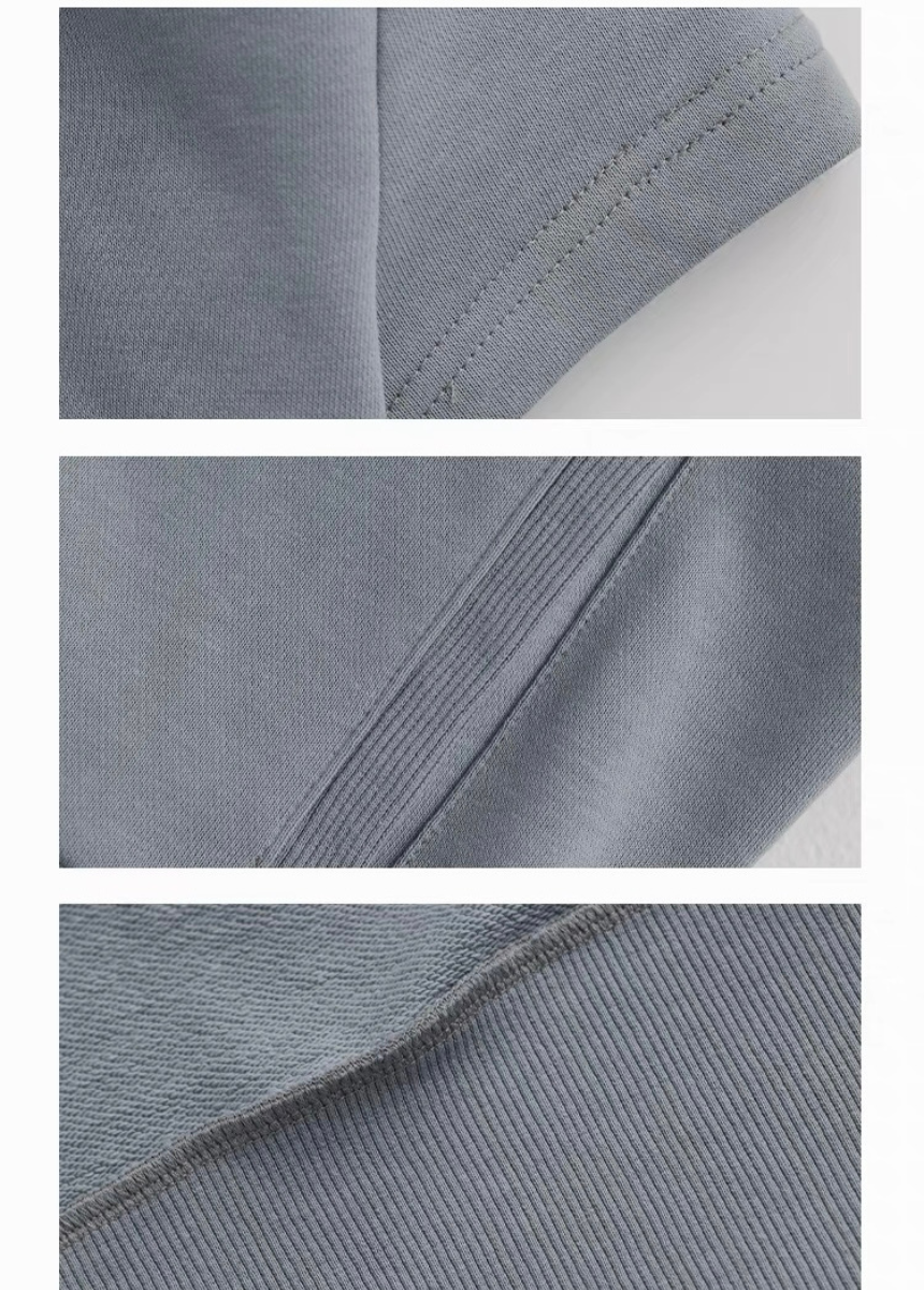 Hooded slim fit cropped top ＆ wide leg cropped pants / AS1295