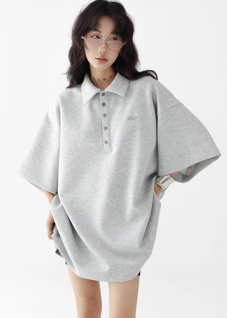 Casual loose half sleeve polo shirt / AS1268