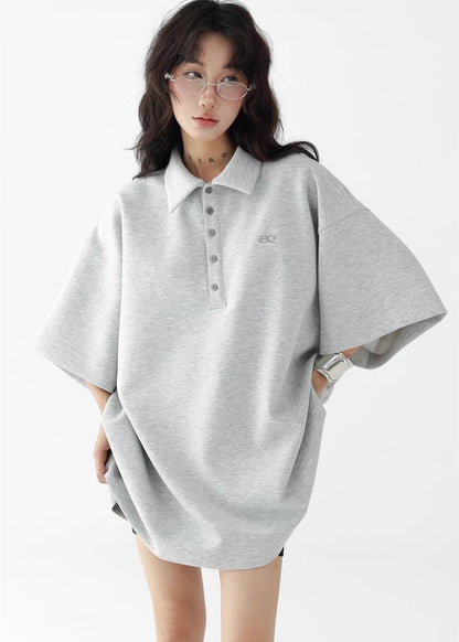 Casual loose half sleeve polo shirt / AS1268