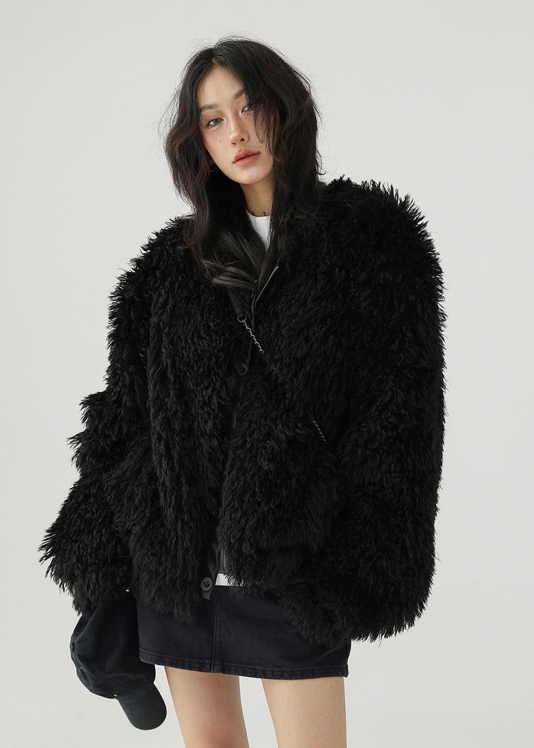 american retro fur jacket / AS1153 