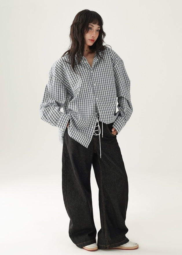 American retro check shirt / AS1214 