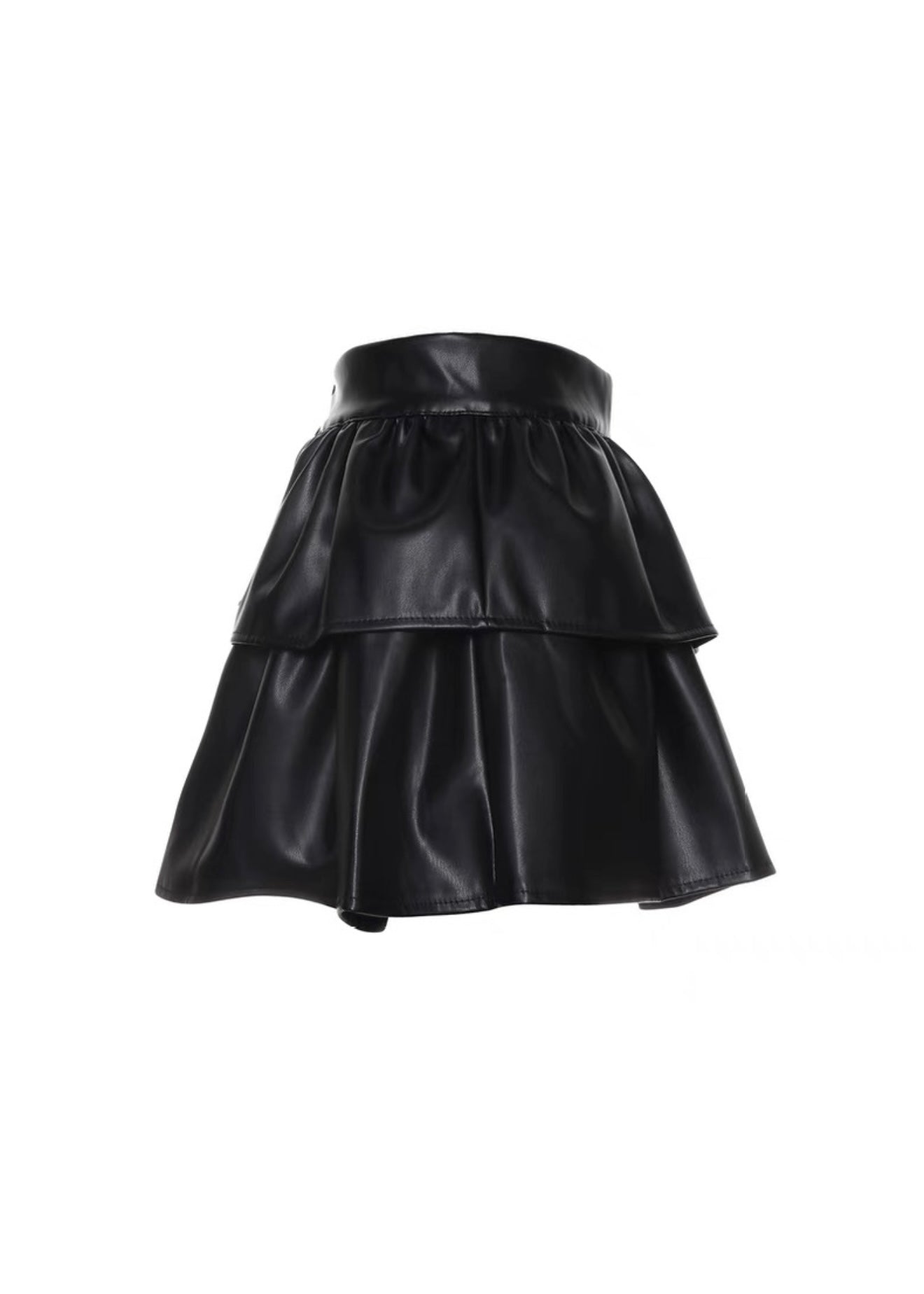PUレザーティアードミニスカート / VO1243