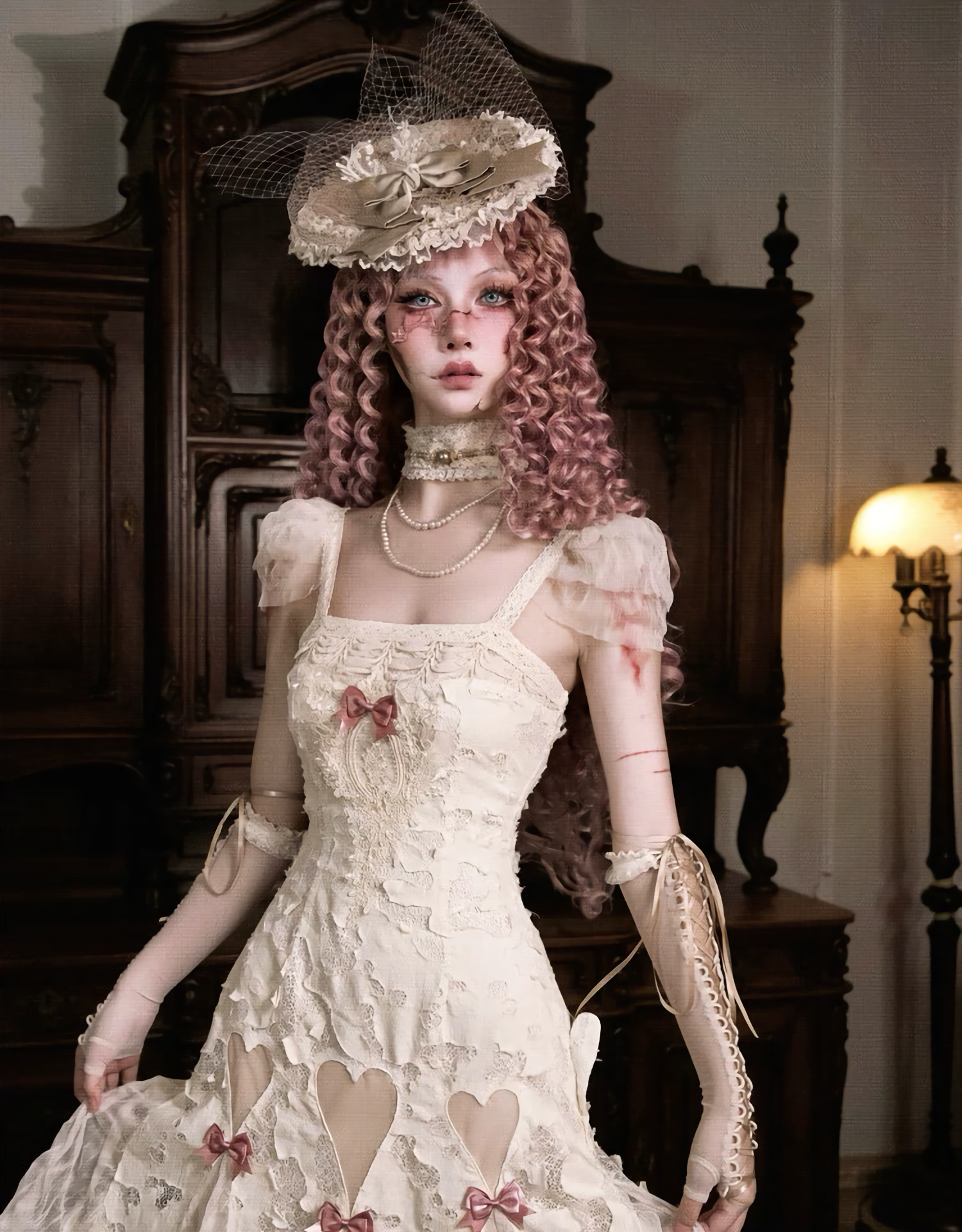 Cotton Love Bow Hollow Strap Dress / DR05