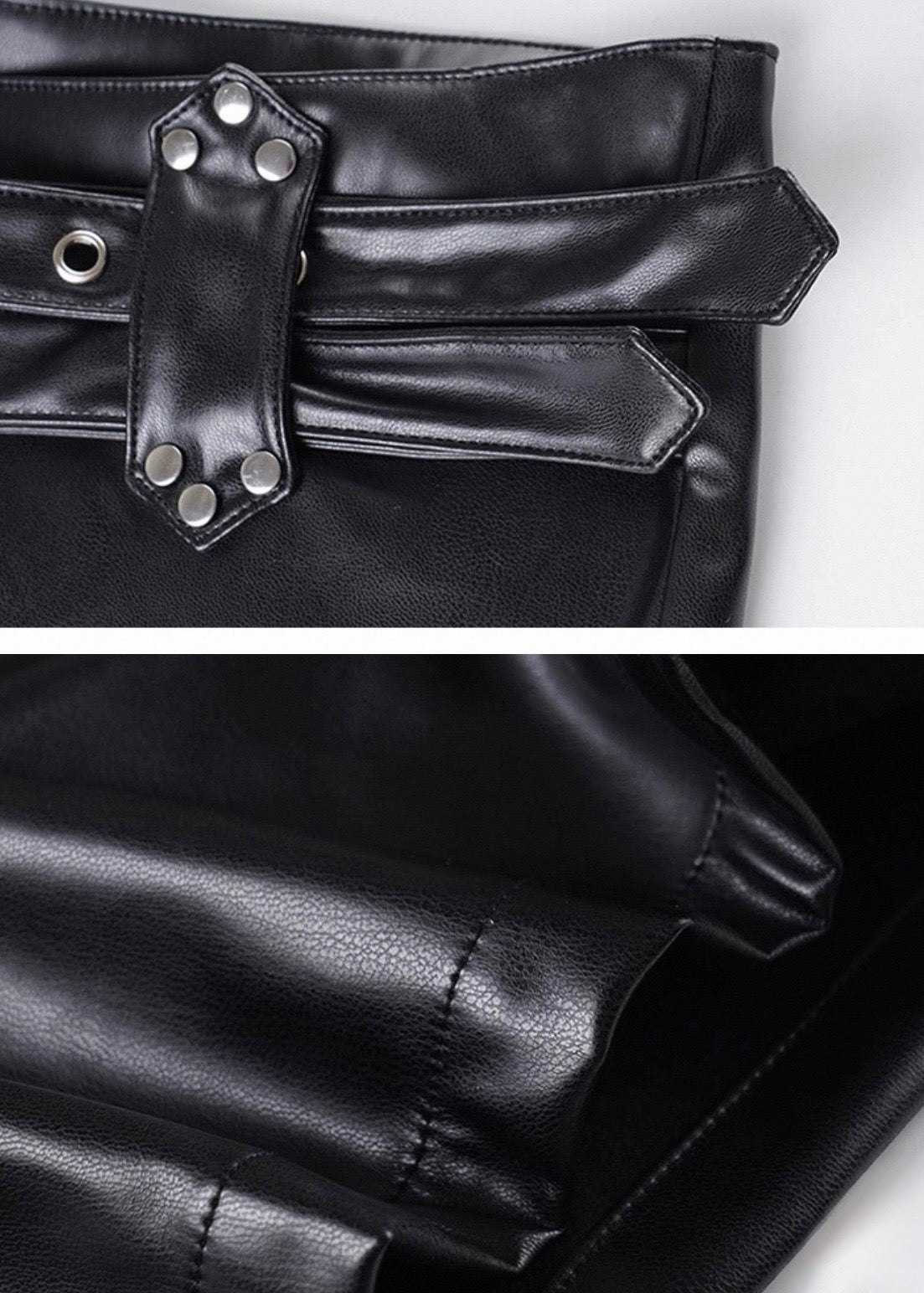 ダブルベルトPUレザーショーツ / VO1318