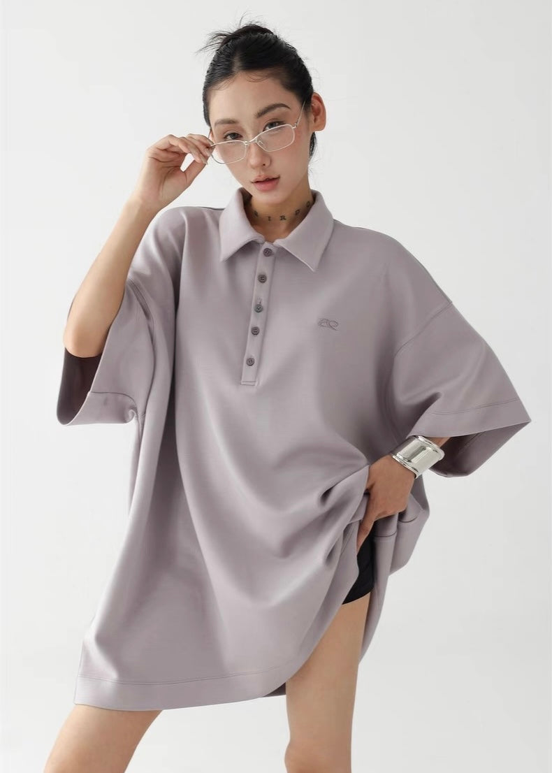 Casual loose half sleeve polo shirt / AS1268