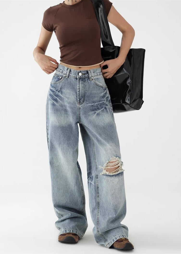 Blue Letter Denim Pants / AS1270