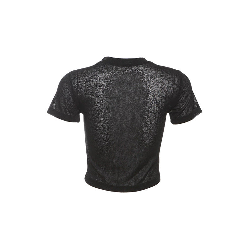 シアーレタープリント半袖 T / vo1279