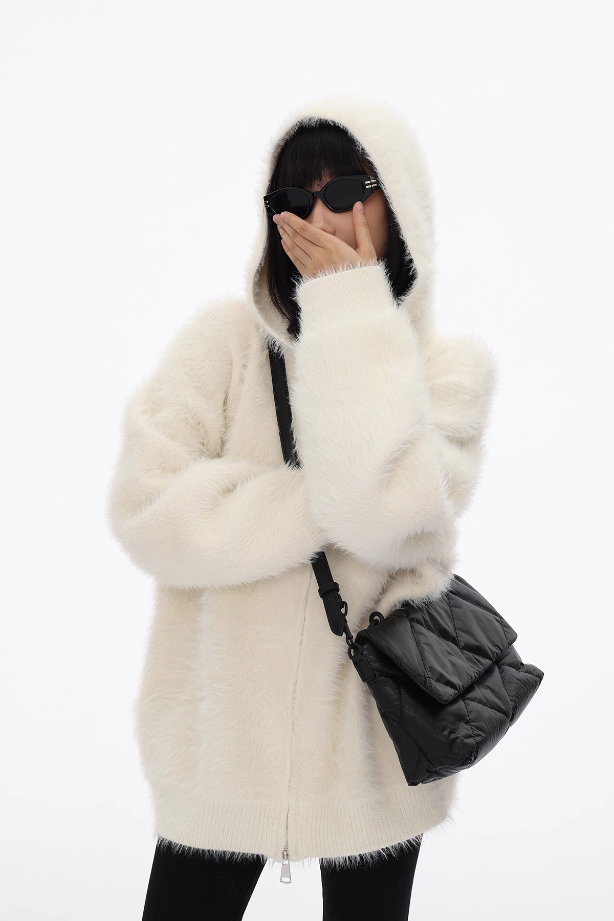 Reversible fur-hoo zip hoodie/as1114
