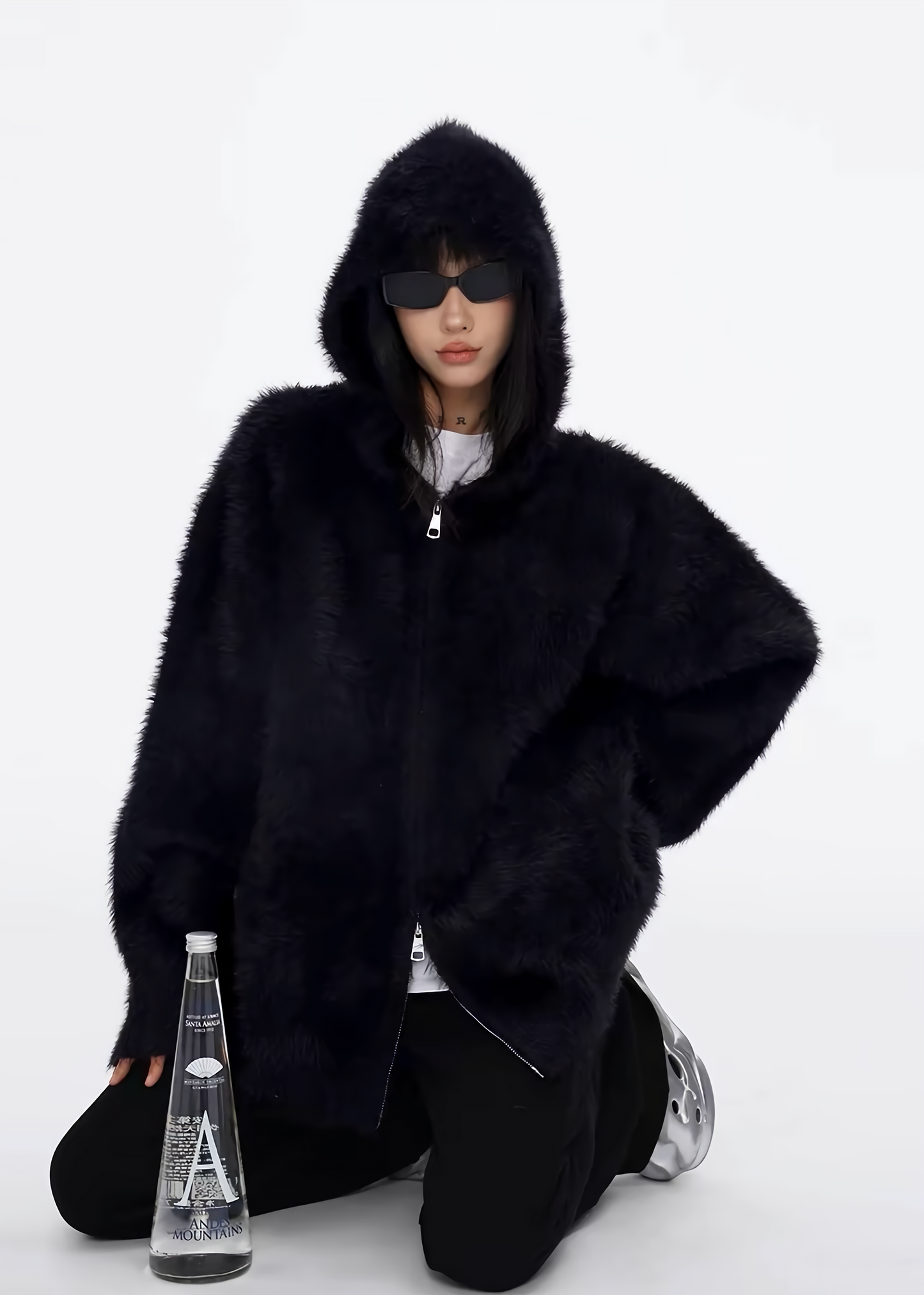 hooded sweater cardigan / AS1136 