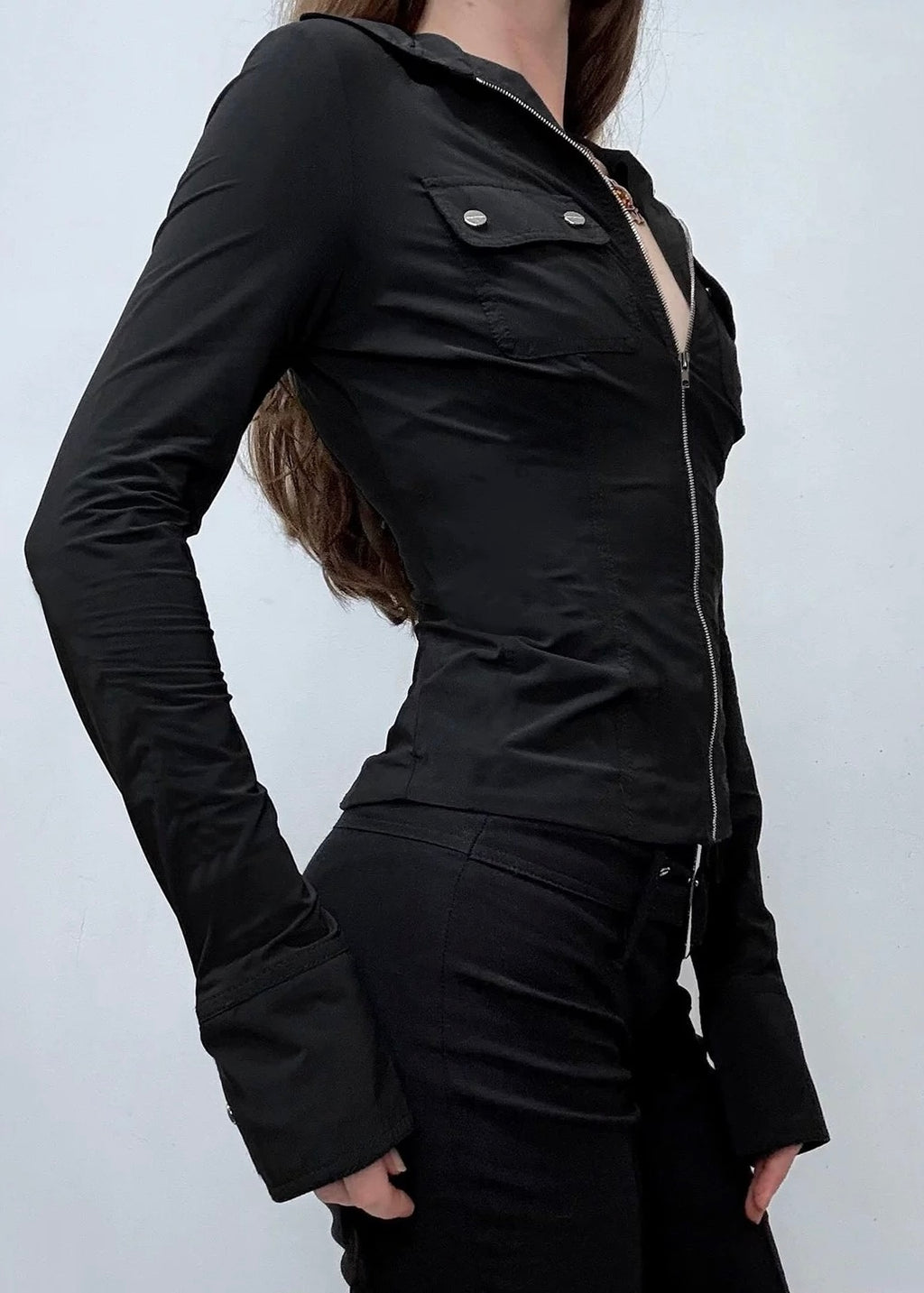 ジップアップラペル長袖シャツ / VO1316