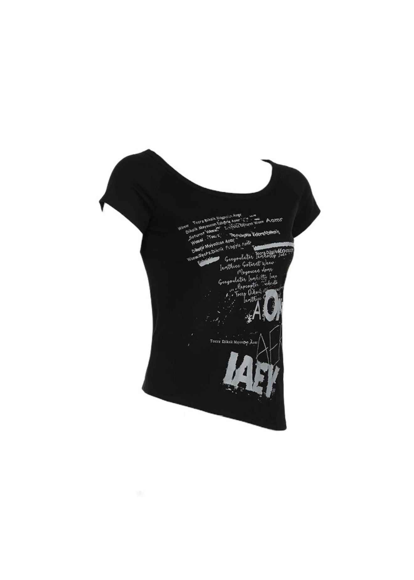 プリントイレギュラーヘム半袖シャツ / VO1195