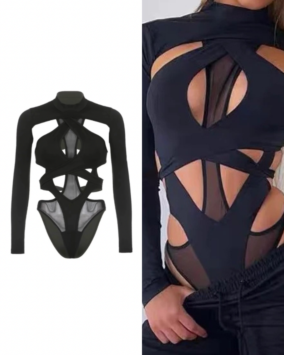 メッシュカットアウトボディスーツ / VO1221