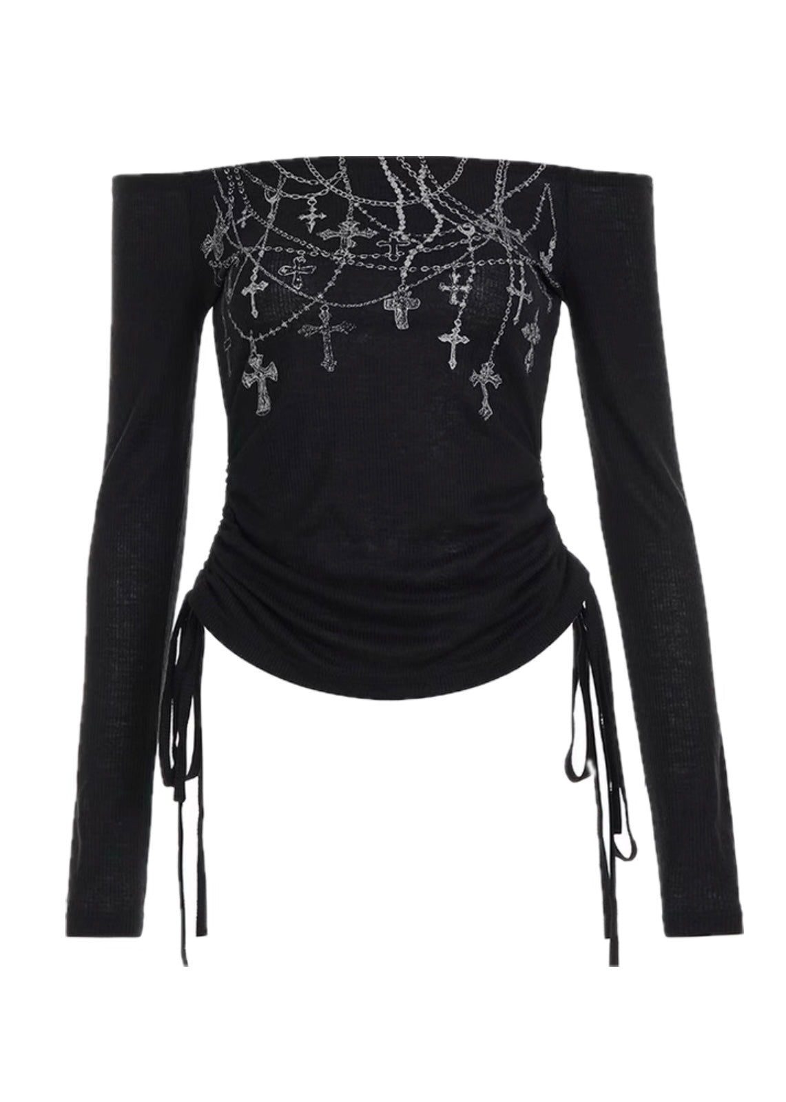 クロスチェーンプリントリボンT / vo1289