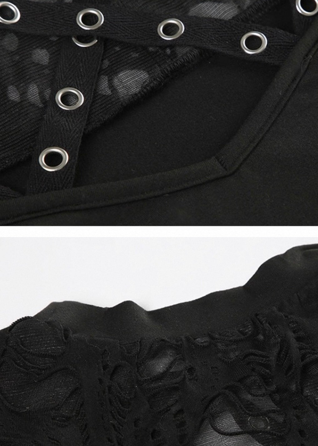 アイレットパッチワーク長袖シャツ / VO1191