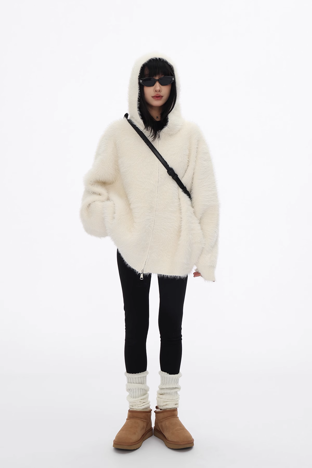 Reversible fur-hoo zip hoodie/as1114