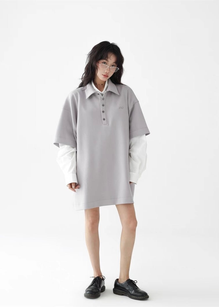 Casual loose half sleeve polo shirt / AS1268