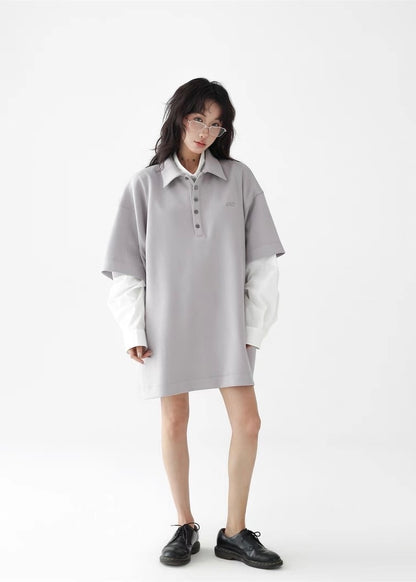 Casual loose half sleeve polo shirt / AS1268