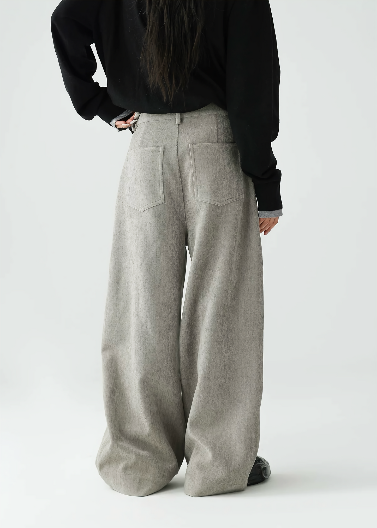 Loose casual chenille wide leg pants / AS1146 