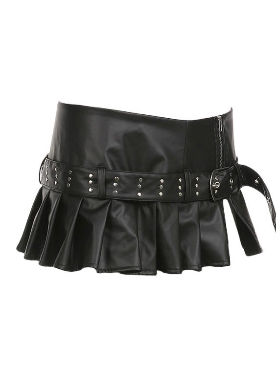 ベルト付PUレザースカート / VO1126