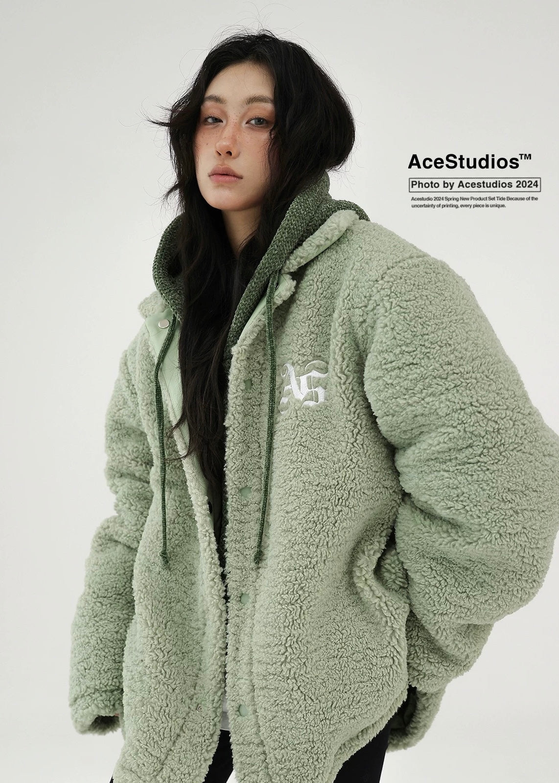 Padded jacket with lambswool embroidery / AS1163 