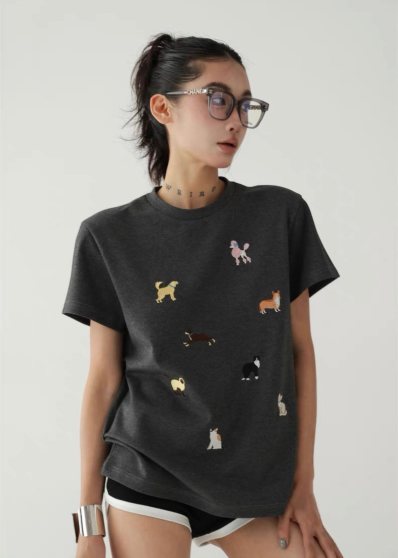 American Retro Funny Puppy T-shirt / AS1311