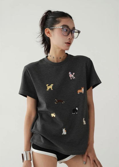 American Retro Funny Puppy T-shirt / AS1311