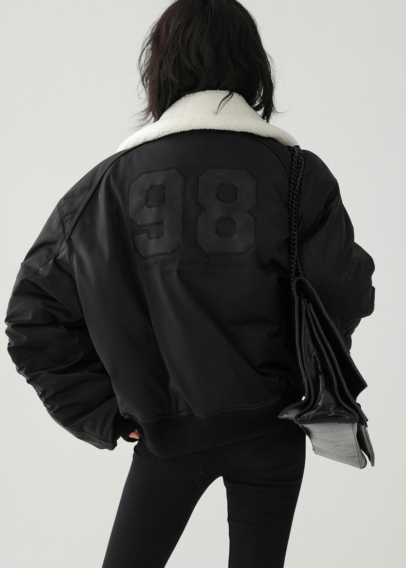 padded stand collar jacket / AS1159 