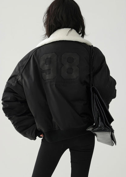 padded stand collar jacket / AS1159 