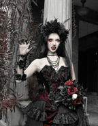 Gothic Flower Ghost Bride Dark Veil / CT05