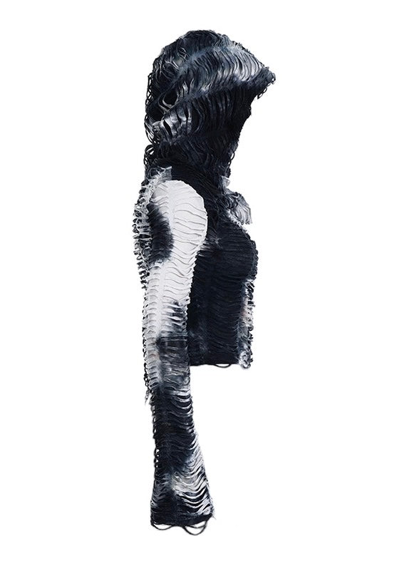 フード付きデザインスリムフィットトップス / VO1118