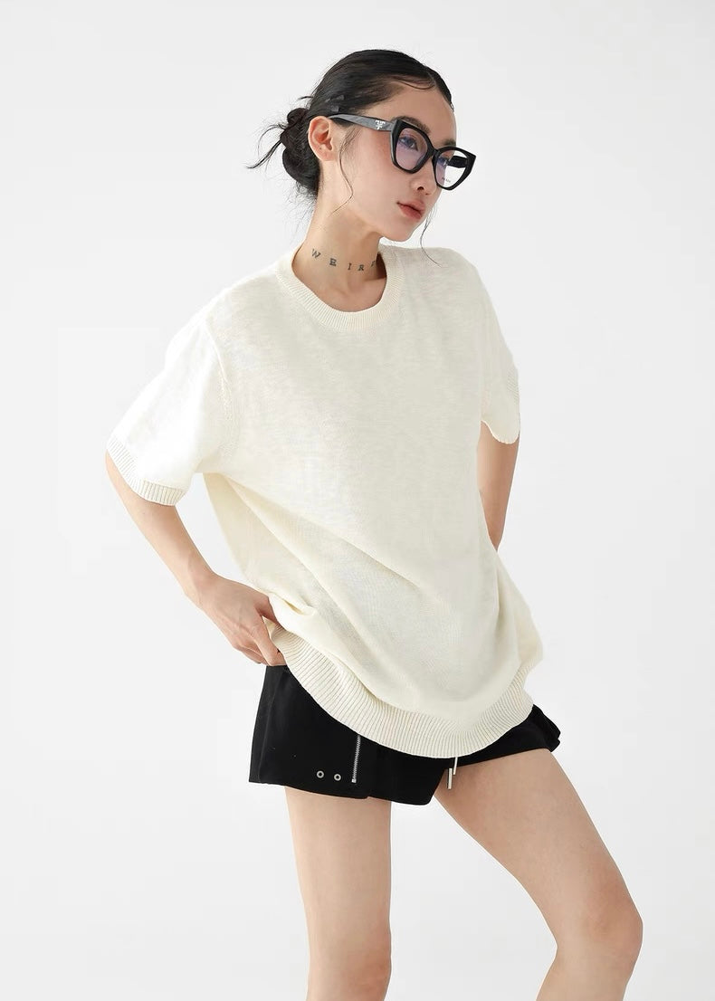 Simple knit comfort T-shirt / AS1249
