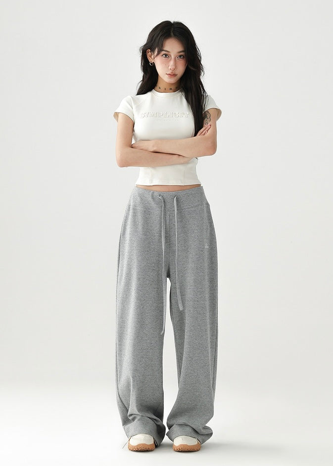Loose drawstring straight pants / AS1203