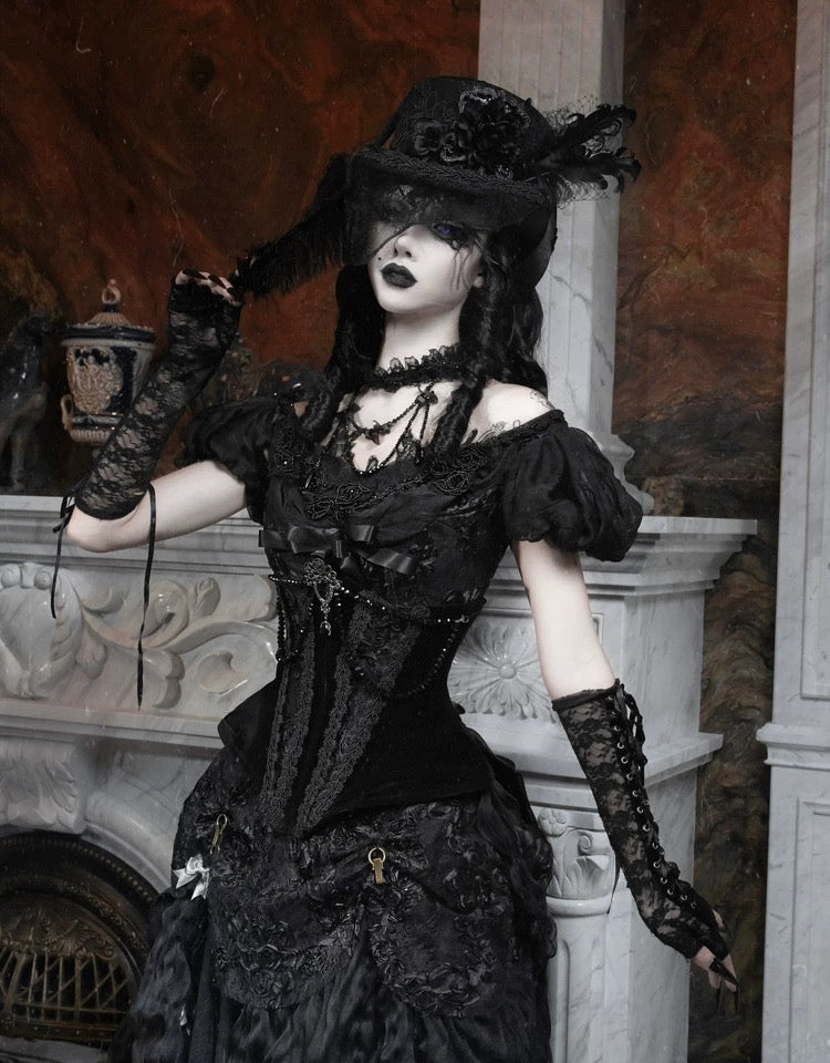 Goth One Shoulder Puff Sleeve Top / NC01