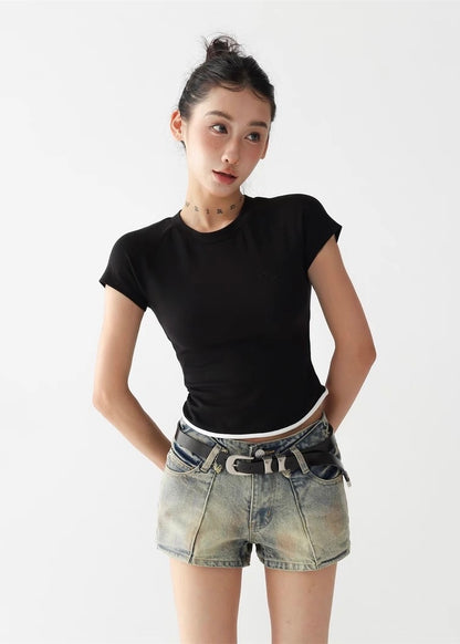 Slim fit short T-shirt / AS1289
