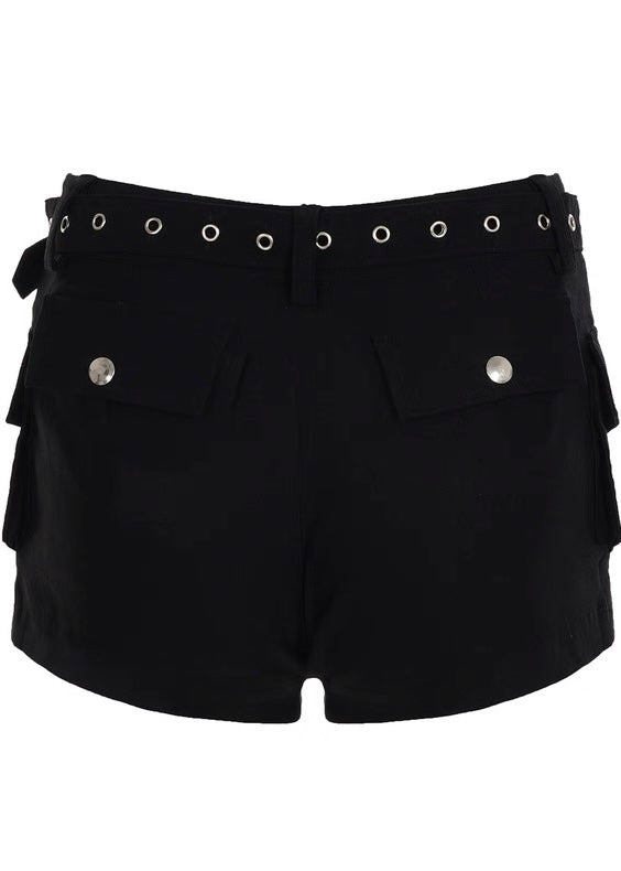 メタルベルトブラックショートパンツ / VO1135