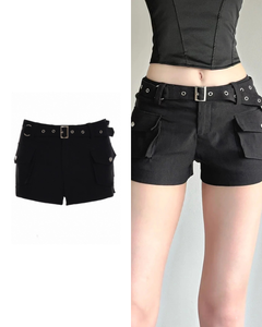 メタルベルトブラックショートパンツ / VO1135