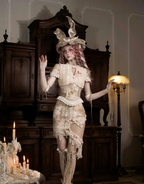 Elegant Rabbit Retro Bow Skirt & Stockings / DR07