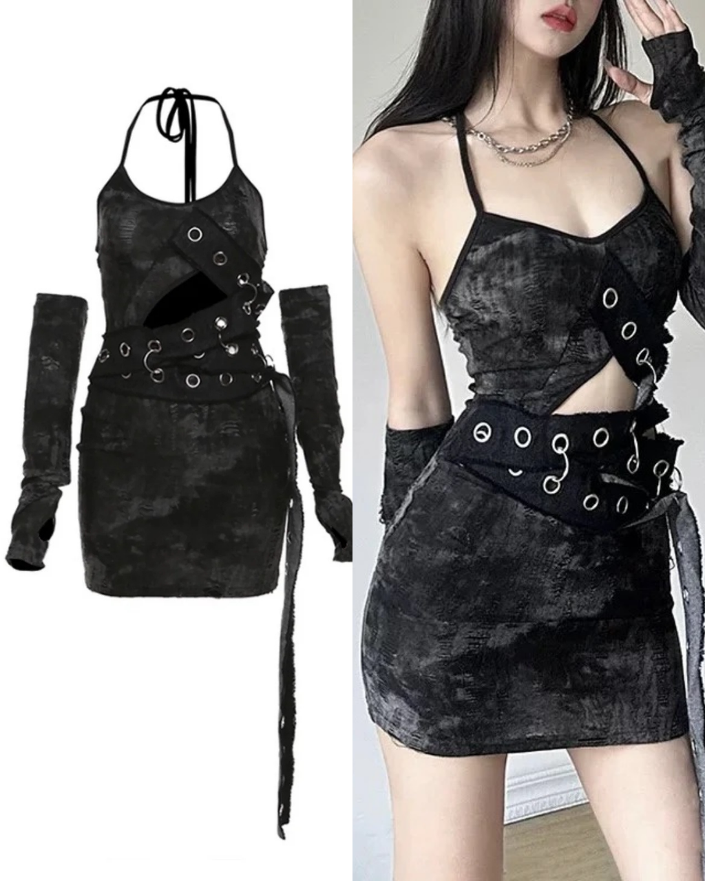 アームウォーマー付きストラップワンピース / VO1233