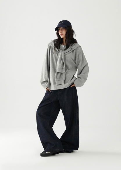 Neck shawl long T-shirt / AS1226