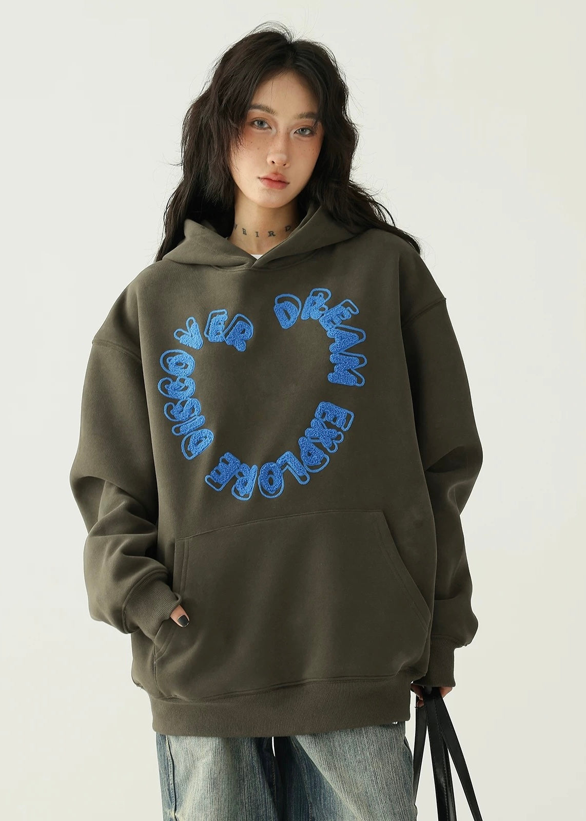 embroidery pullover hoodie / AS1169 