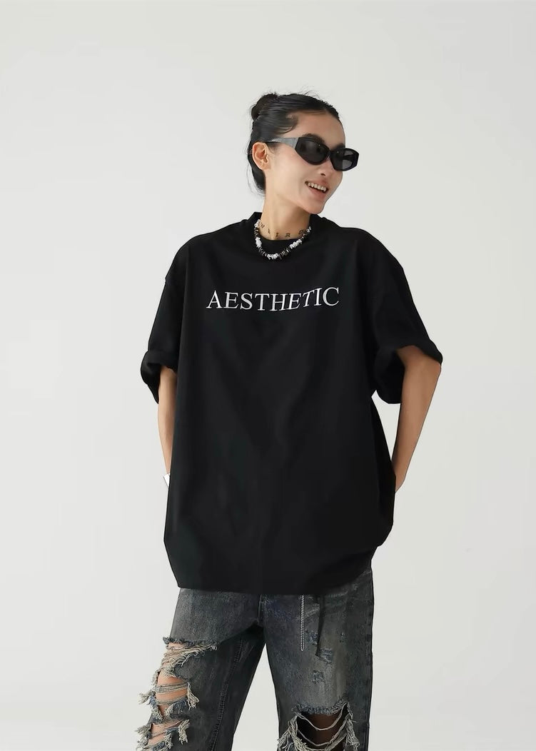 Back floral embroidery T-shirt / AS1310